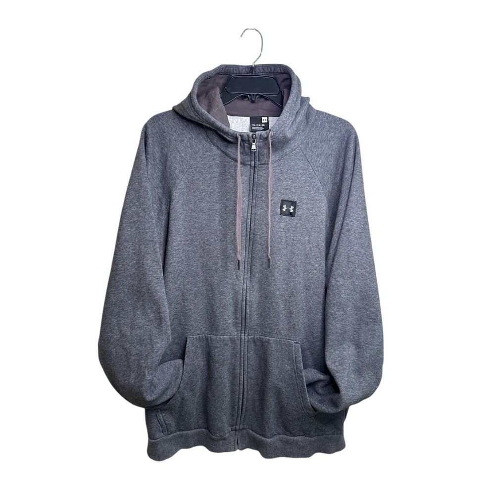 Under Armour‎ Hoodie Men’s XL Gray Full Zip Rival Fleece Jacket Gym Activewear